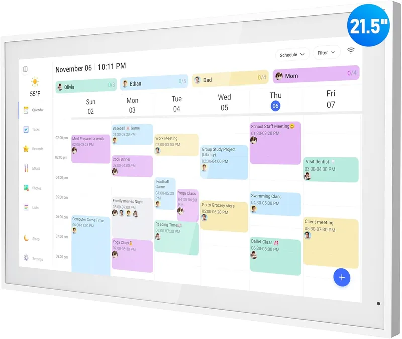 flyEVfish Digital Calendar, 21.5 Inch
